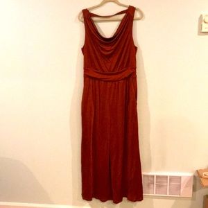 Anthropologie copper knit jumpsuit XL
